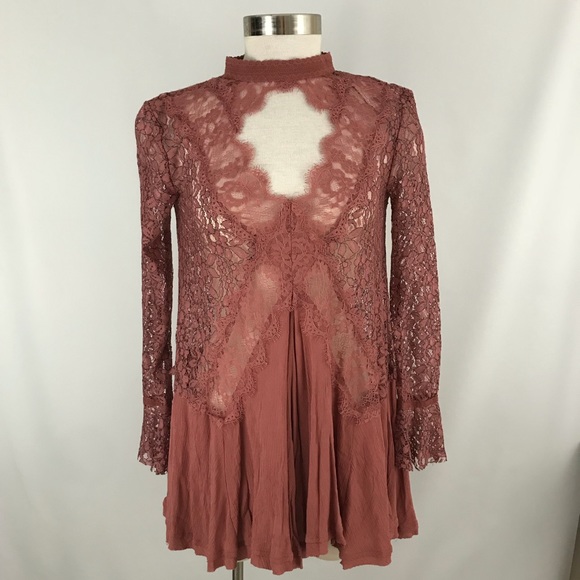 Free people women’s lace tunic top dress Tell Tal - Picture 3 of 6